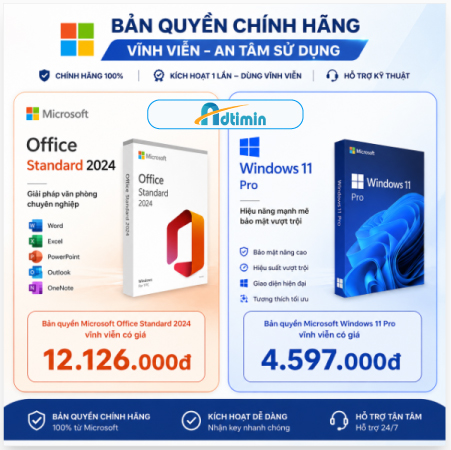 Bảng giá phần mềm windown & Office bản quyền