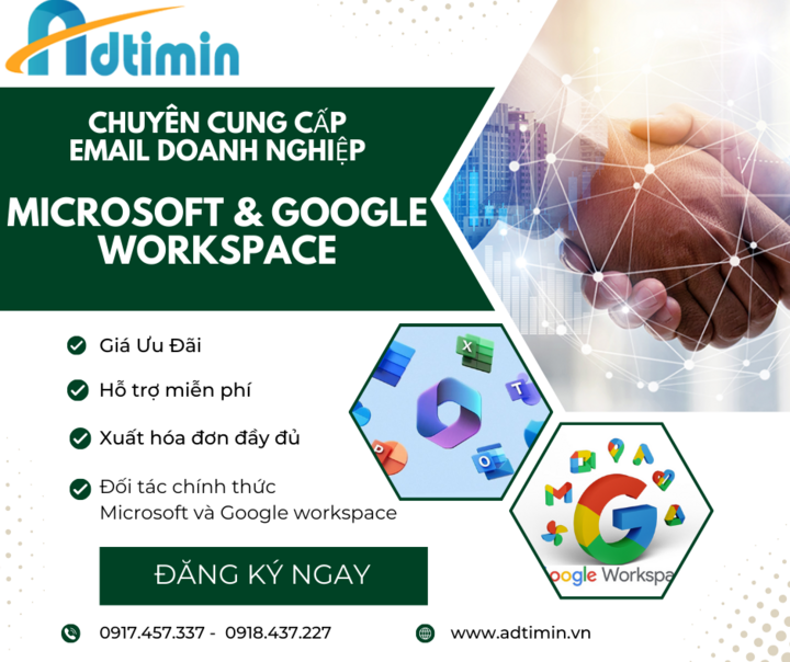 [Vtcnews] Adtimin: Cung cấp email doanh nghiệp nền tảng Microsoft và Google Workspace